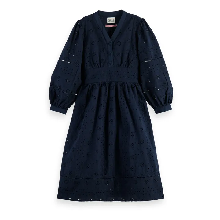 Scotch & Soda Robe Longue Broderie Anglaise | Bleu marine