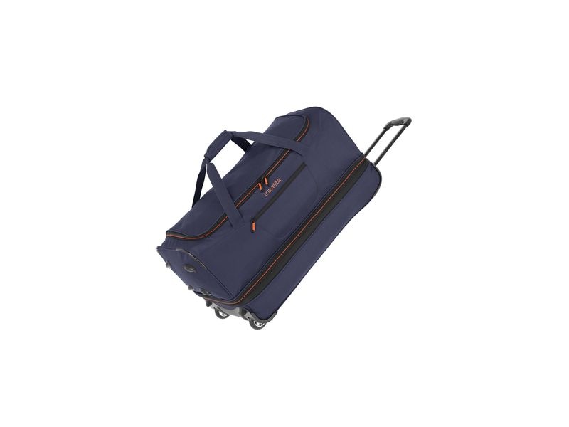 travelite Reisekoffer BASICS Marine 70 cm Sportliche Trolley Reisetasche für variable Gepäckmengen