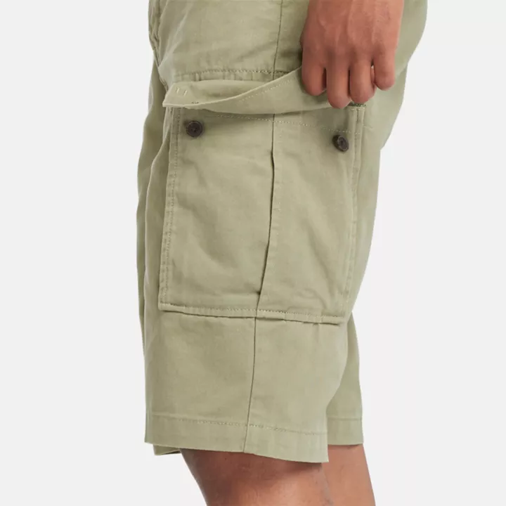 Short cargo en sergé pour homme en vert