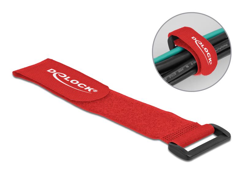 Delock Klettkabelbinder Rot 280 mm x 38 mm 3 Stück Delock Klett-Kabelbinder mit Schlaufe L 280 x B 38 mm rot 3 Stück
