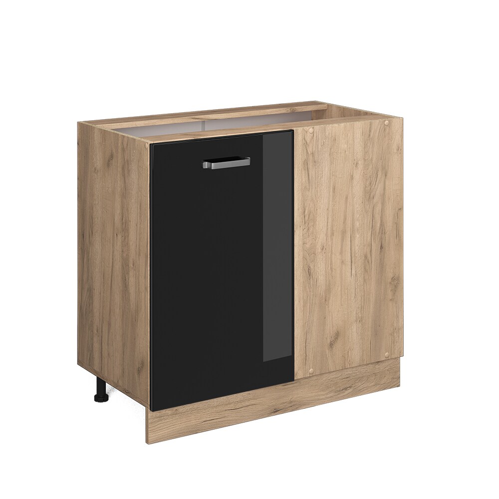 Vicco Eckunterschrank Küchenschrank R-Line Solid Eiche Schwarz 86 cm modern