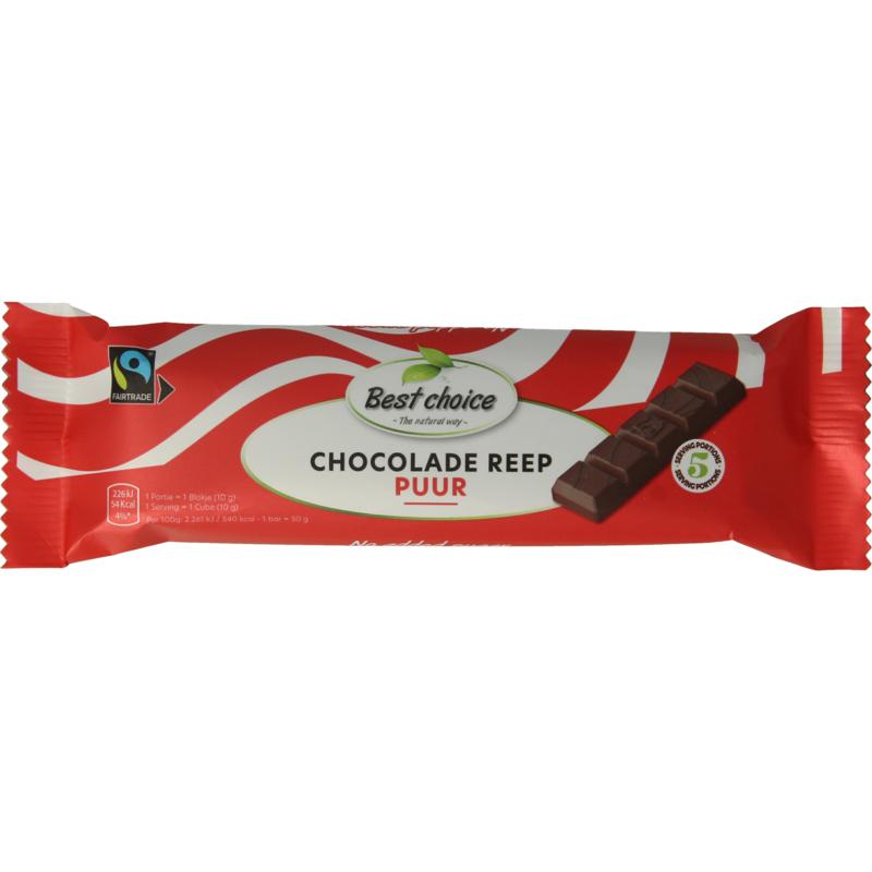 Bountiful Chocolade Reep Puur Zonder Toegevoegde Suiker (50 gr)
