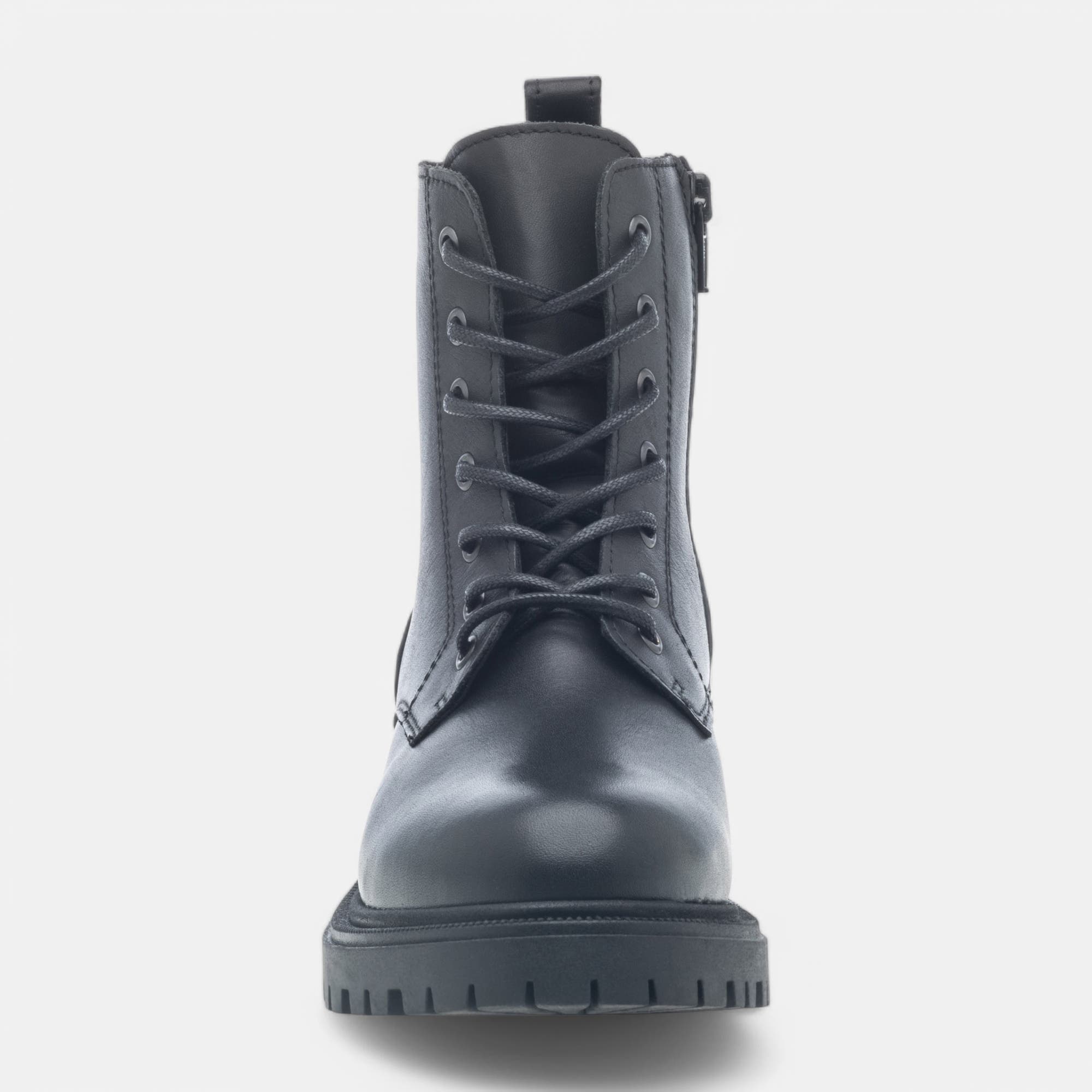 Bottines à lacets Femme en cuir noir