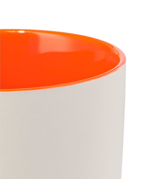 cache-pot faïence Ø12x13 blanc-corail
