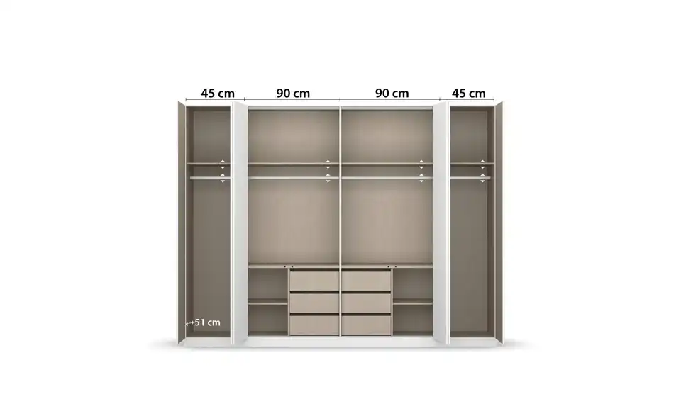 Falttürenschrank 271 cm 6 Stück