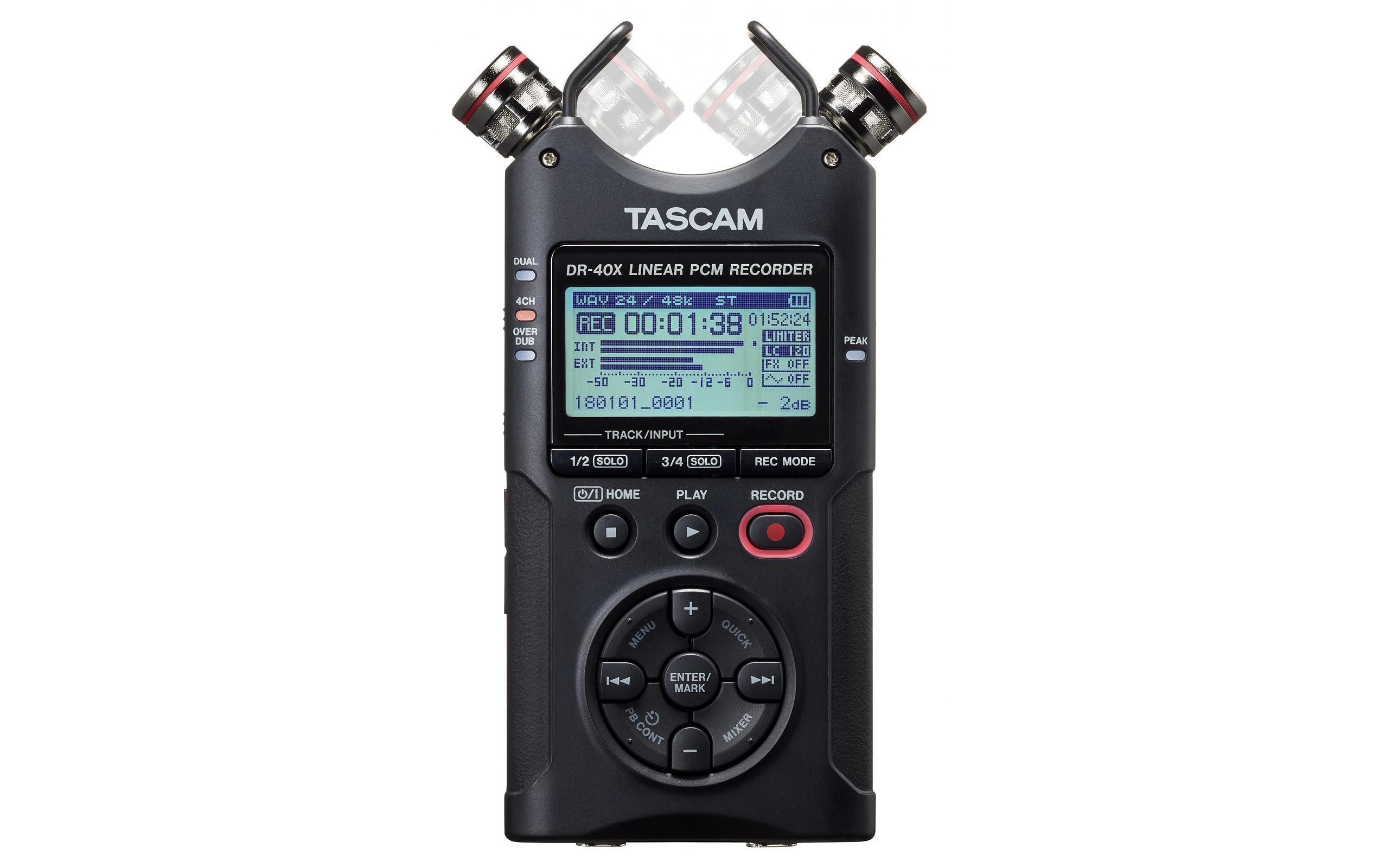 Portable Recorder DR-40X<br>Tragbarer 4-Spur-Audiorecorder und USB-Interface