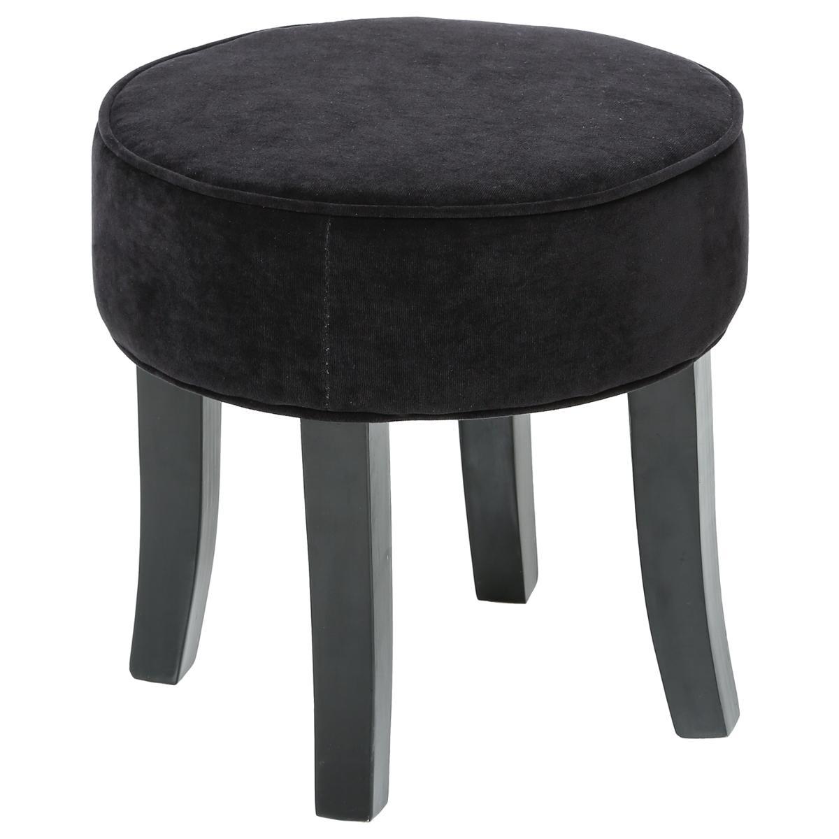 TABOURET ADRIEL VELOURS NOIR