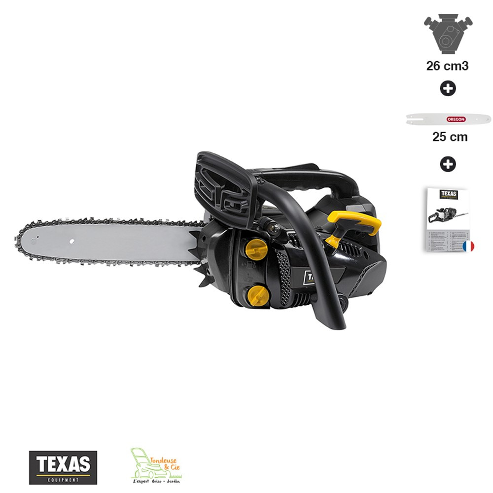 Tronçonneuse élagueuse thermique 26cc guide 25cm texas xcs2600