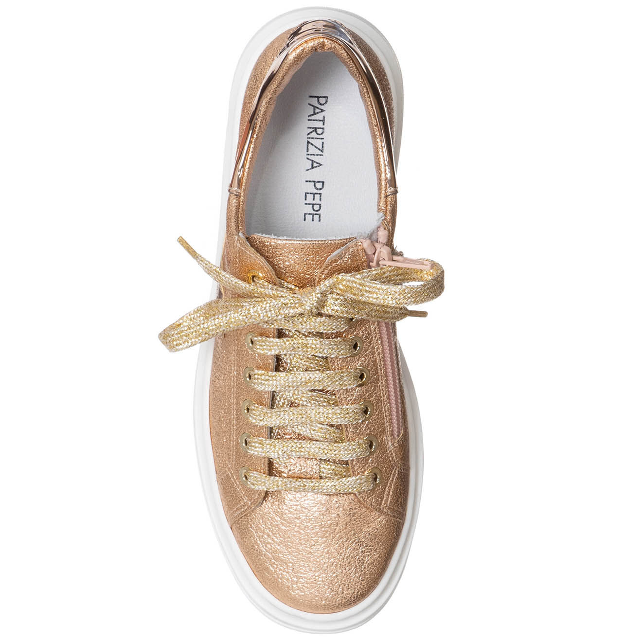 Patrizia Pepe Baskets Lora rose doré