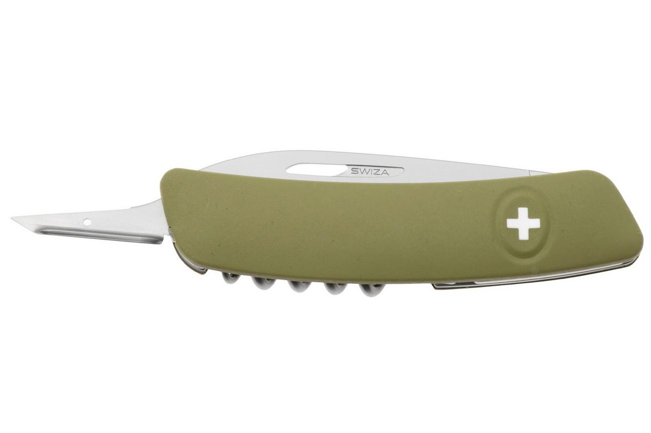 Swiza D01 AM, KNI.0016.1050, Olive, Zwitsers zakmes, 4 tools