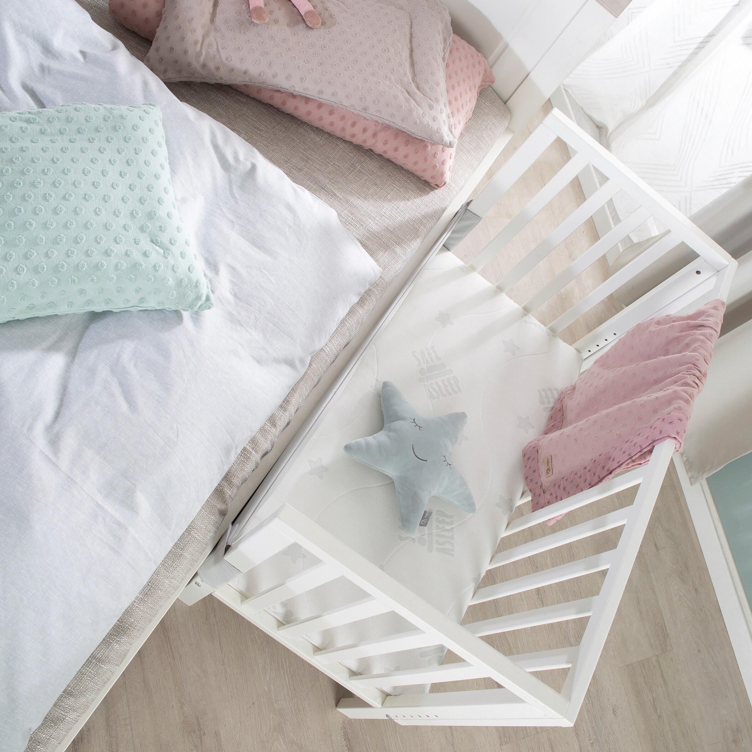 roba Beistellbett 2in1 mit Barriere + Matratze