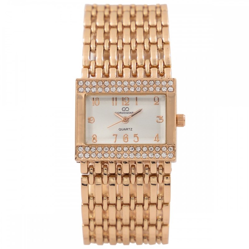 Montre Femme en Métal Rosé Strass GIORGIO