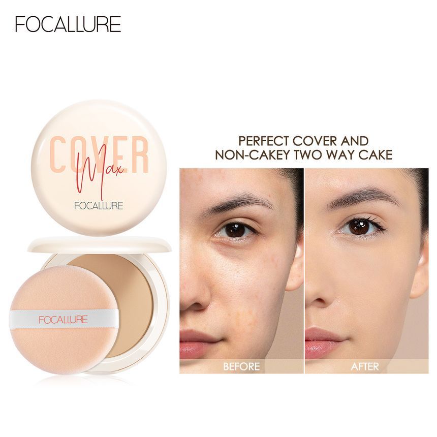 FOCALLURE - Covermax Two-way-cake Pressed Powder - 3 kleuren
