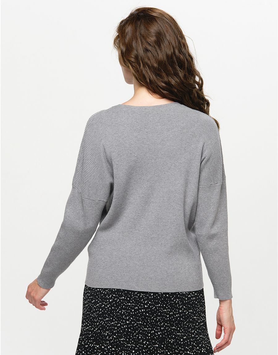 Pull gris plume