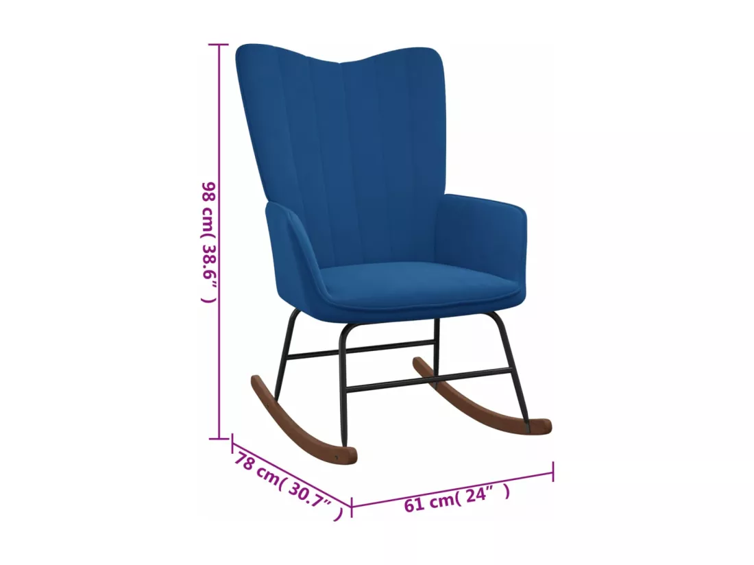 Chaise à bascule Bleu Velours