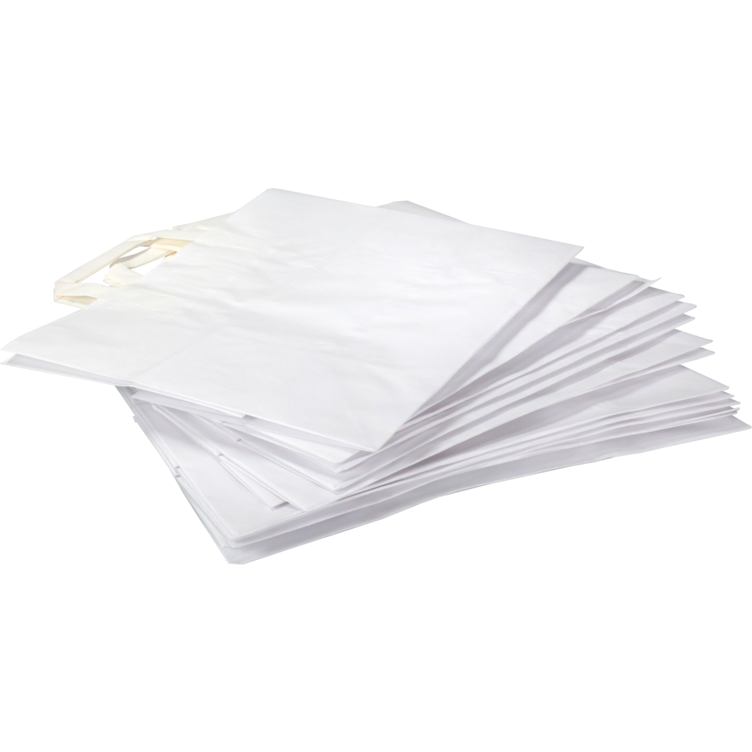 Tas, Papier, platte handgreep, 32x 16x27cm, draagtas, wit
