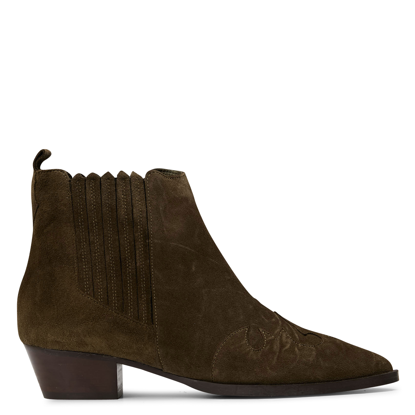Bottines en cuir velours | Vert