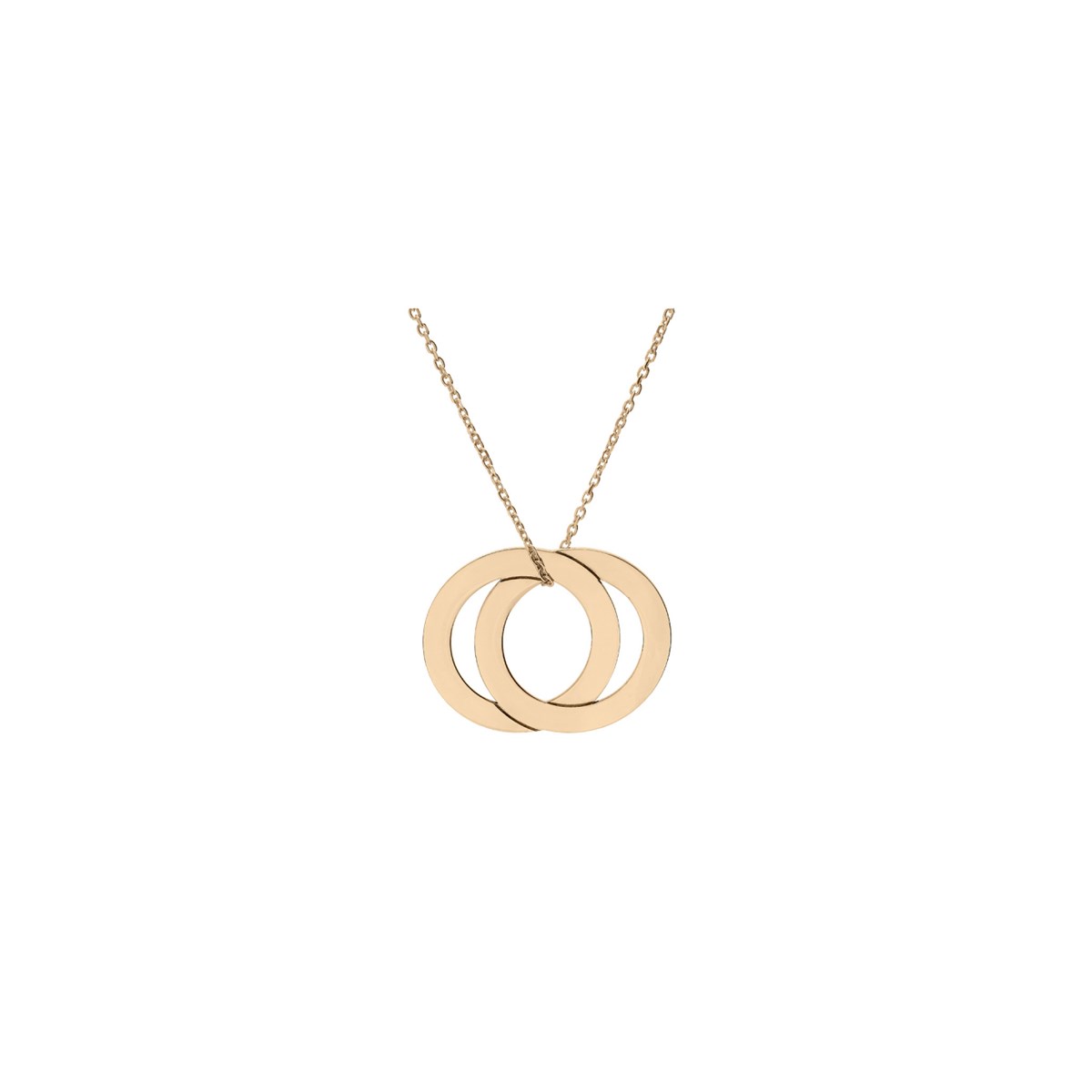 Collier plaqué or - 2 anneaux  Personnalisable