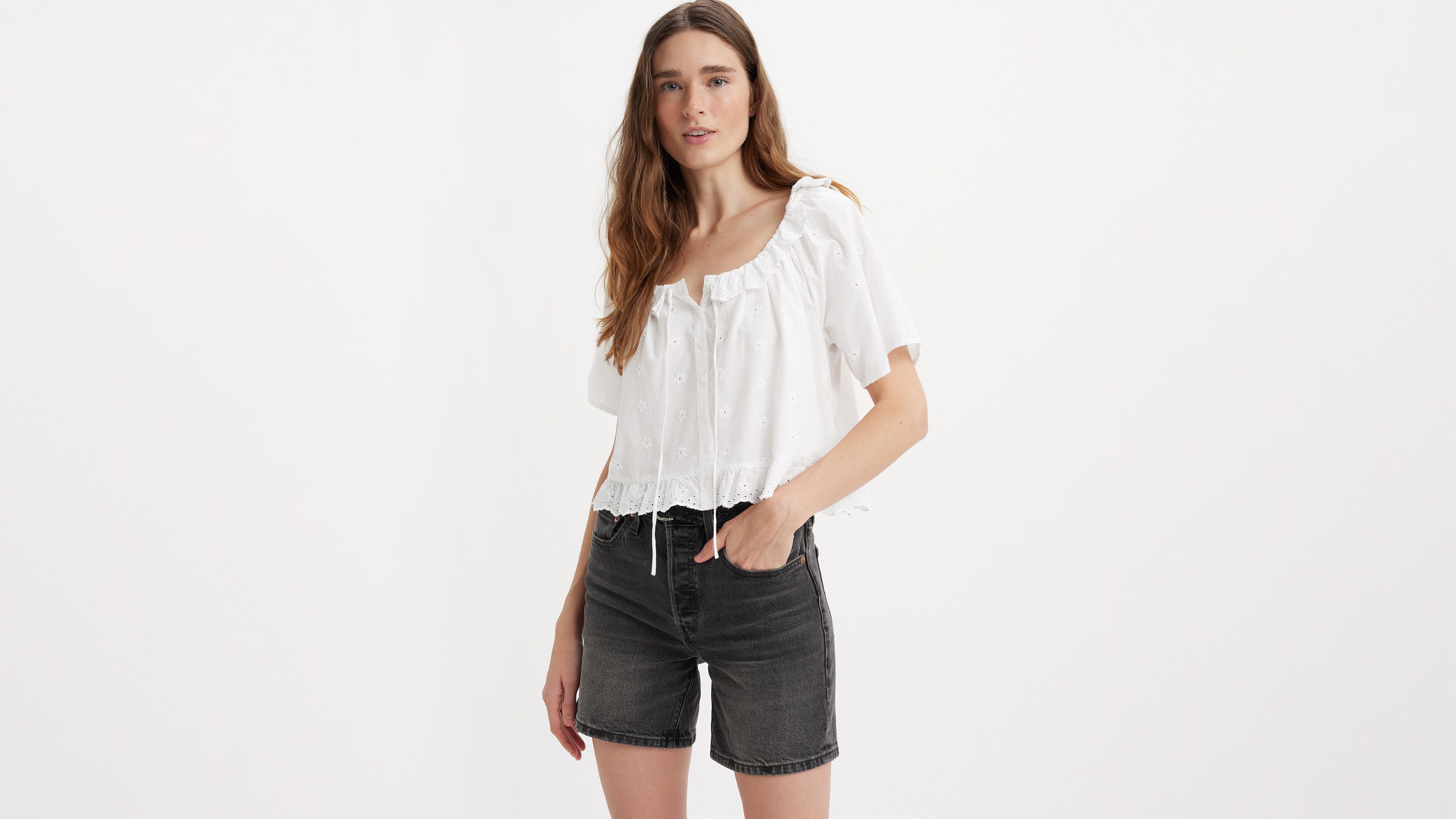 Blouse manche courte Lyka - Bright White - Blanc