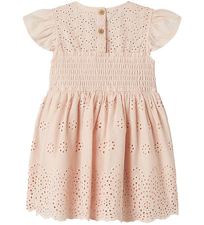 Lil' Atelier Kleid - NmfJedi - Peach Blush m. Strickerei Englisc