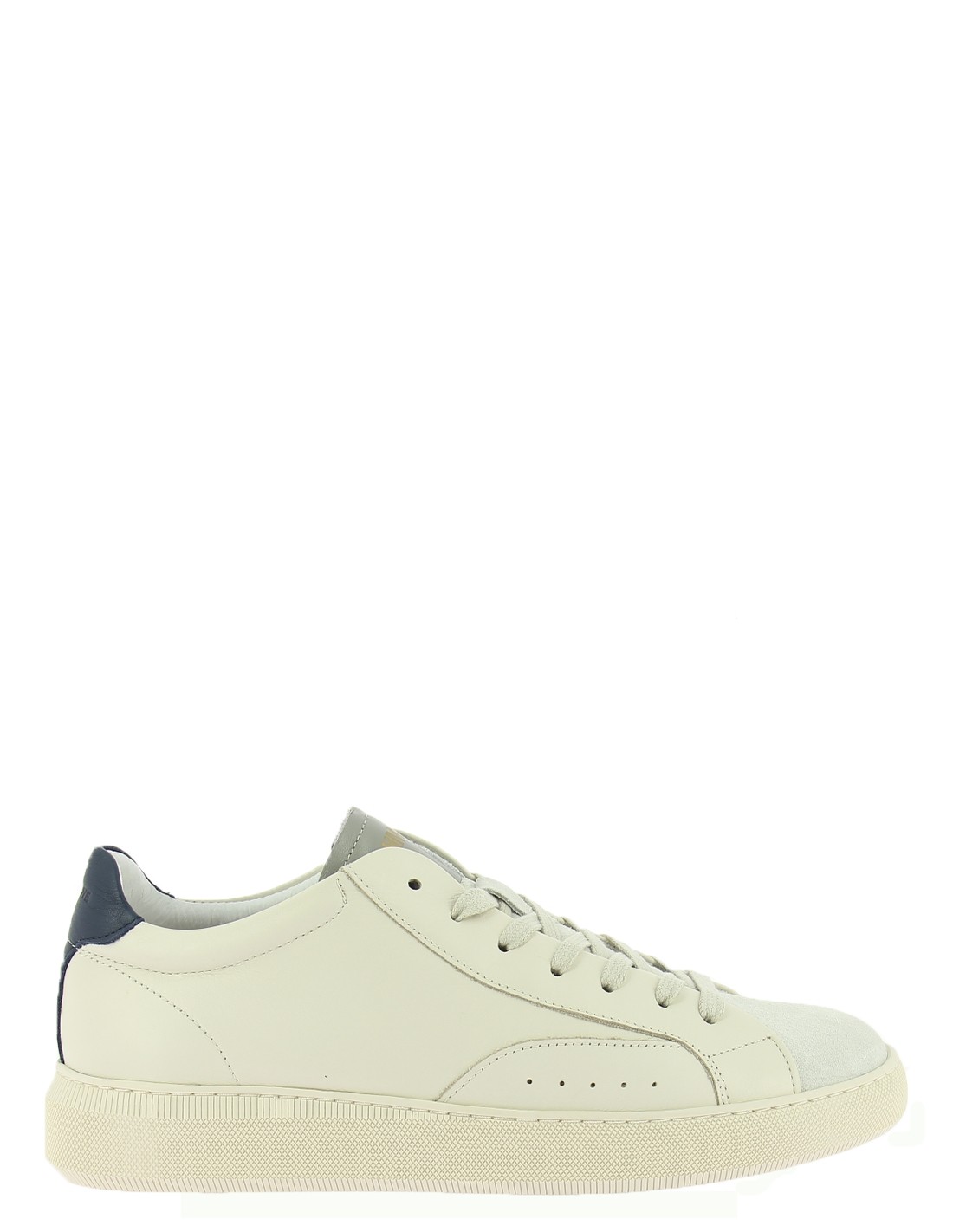 schmoove baskets de ville homme clear sneaker cuir blanc/bleu