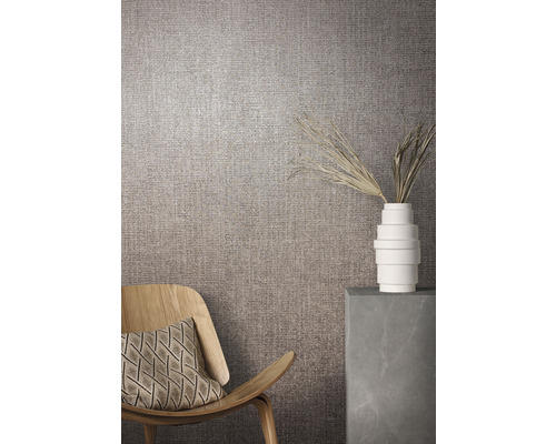 Vliesbehang 85739 Natural Opulence van Felix Diener, effen textiellook, bruin