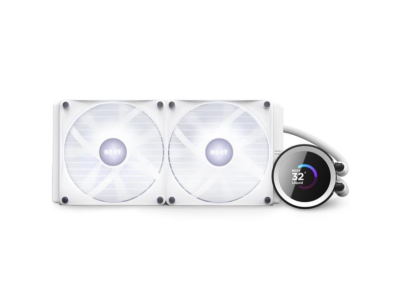 NZXT Wasserkühlung Kraken 280 RGB Weiss Wasserkühler für Intel und AMD Prozessorsockel mit LCD-Anzeige und RGB-Lüftern