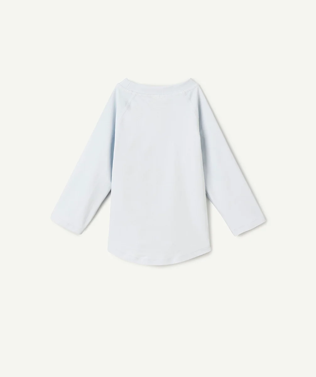 LASSIGT-SHIRT MANCHES LONGUES BÉBÉ GARÇON ANTI-UV BLEU AVEC MOTIF LUNES