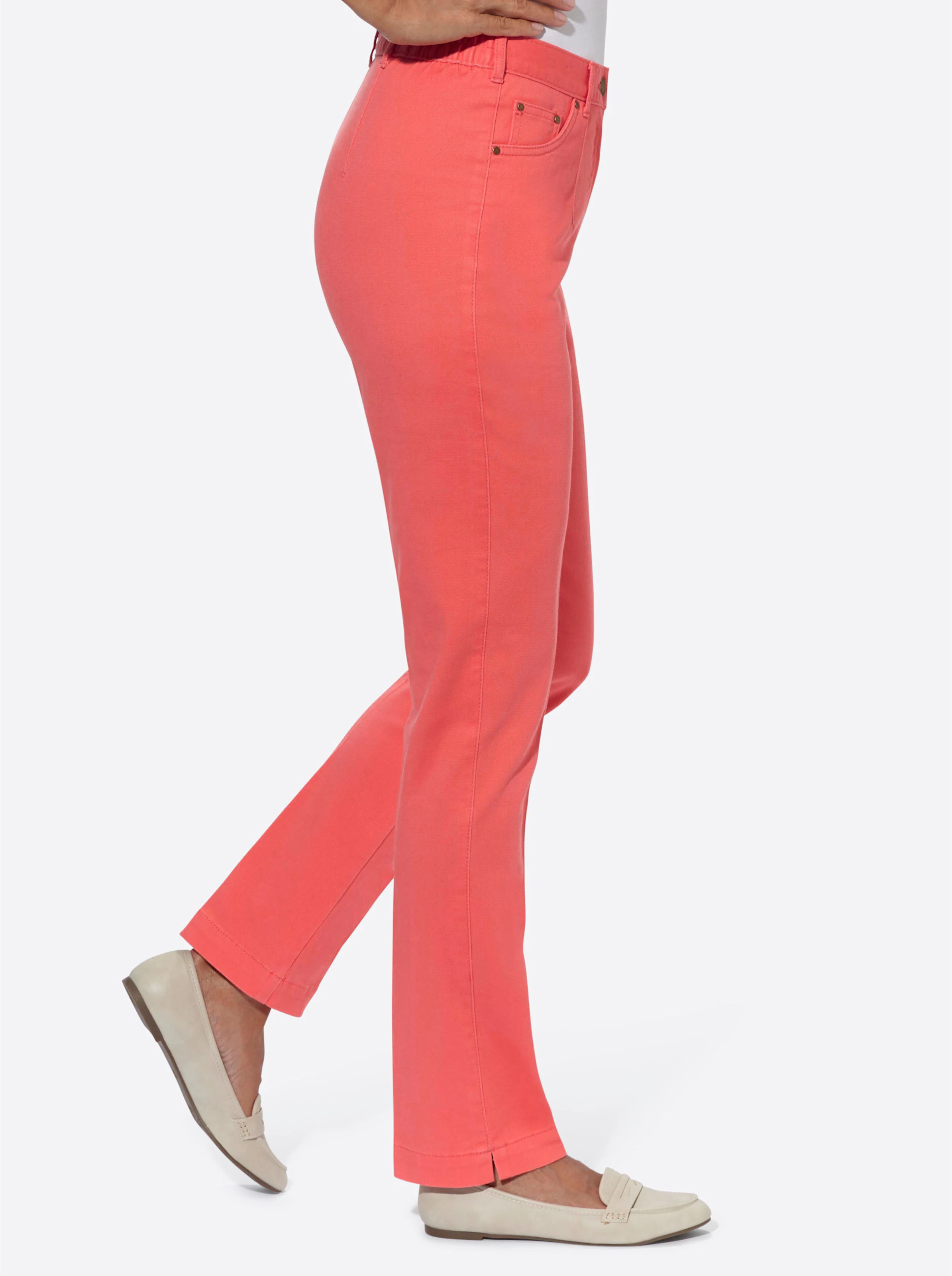 Jeans in koralle
