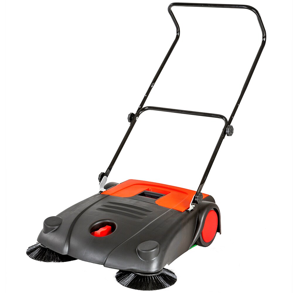 tectake® Handkehrmaschine, mit 2 Hauptkehrwalzen und 2 Seitenbesen, Kehrbreite 70 cm, inklusive Lenkrolle