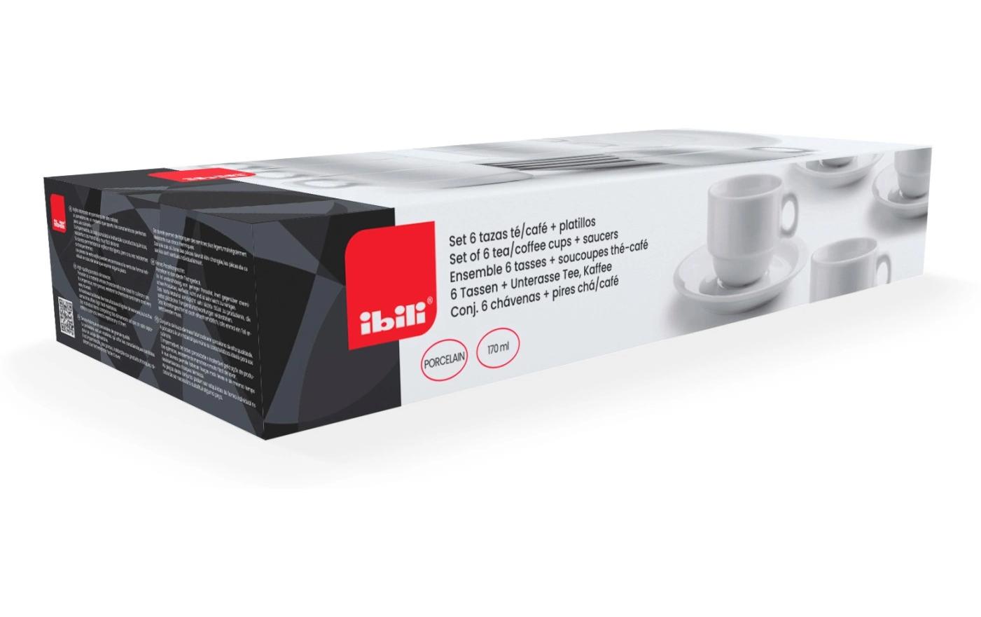 Tassen + Unterteller-Set 170 ml, 6 Stück, WeissPerfekt für Kaffee oder Tee, stilvolles Castilla-Design