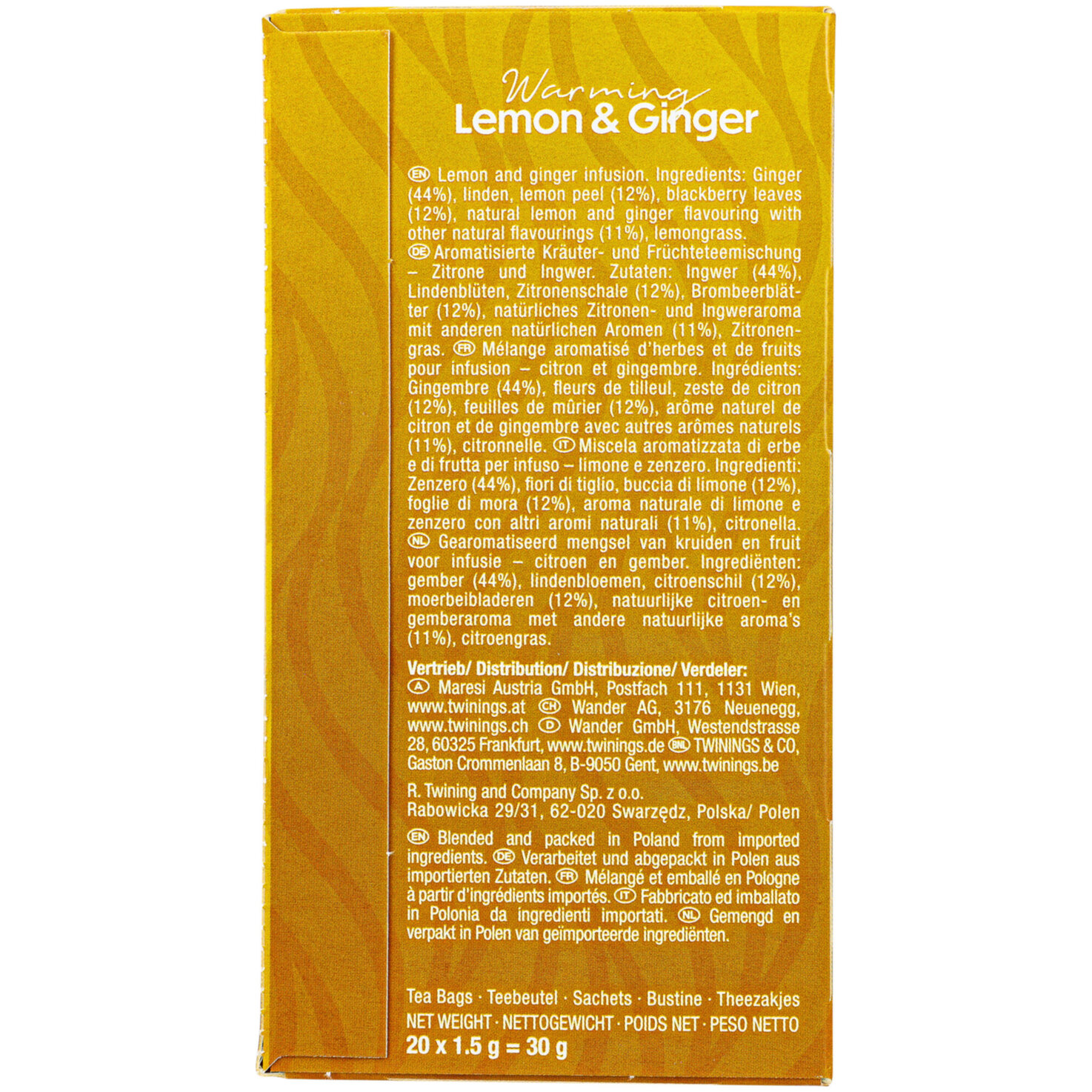 Twinings Zitrone-Ingwer 20 Portionen