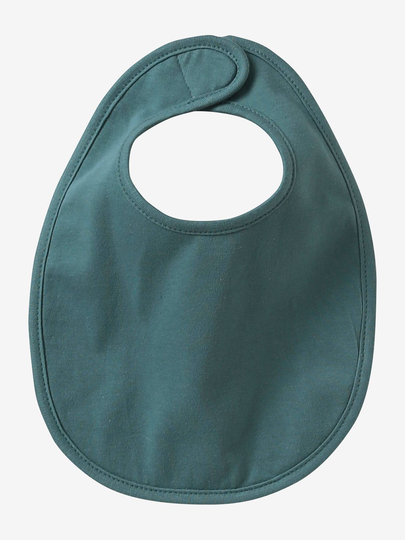 Pacote com 7 babadores estampados verde-claro para recém-nascidos
