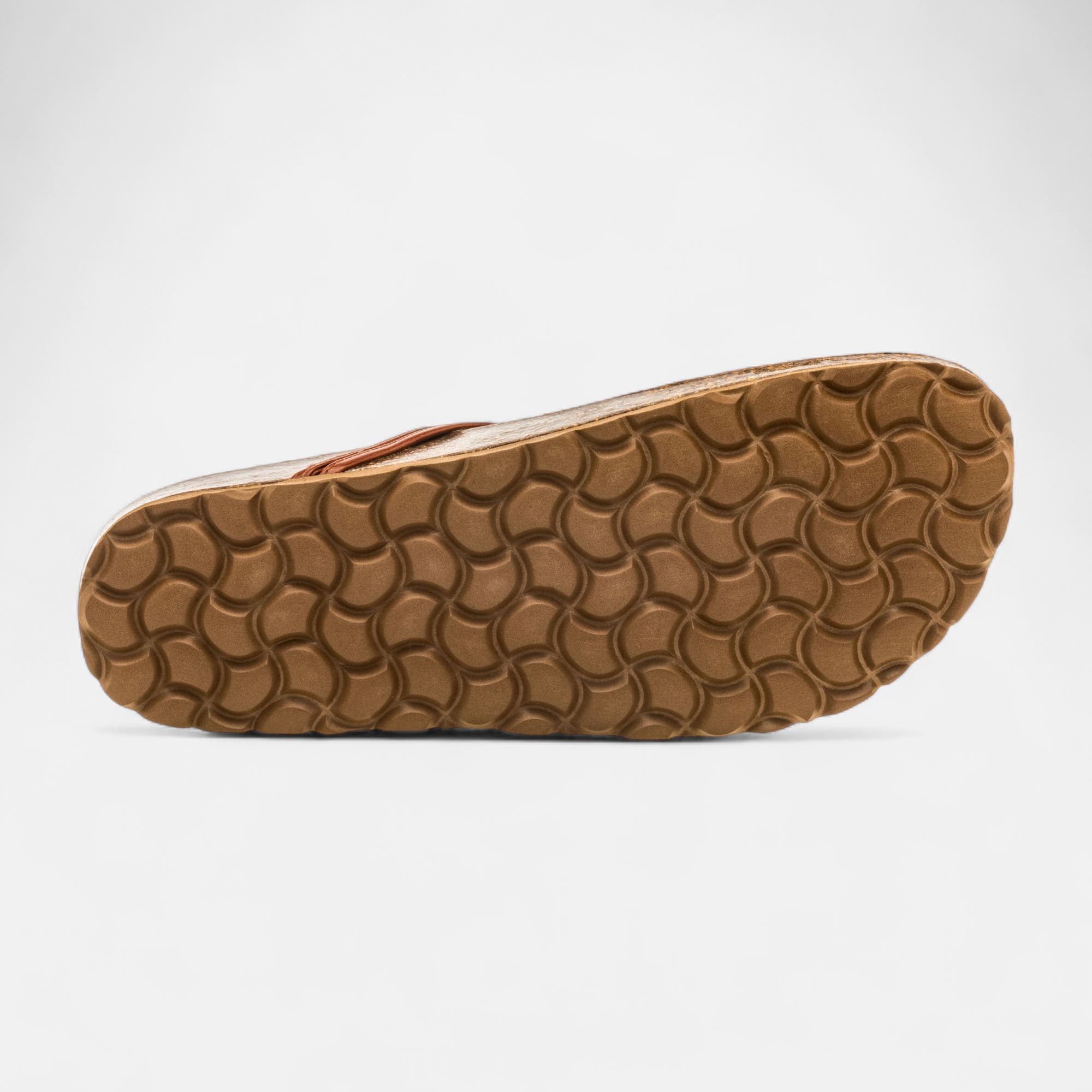 Mules semelle liège Femme en cuir cognac