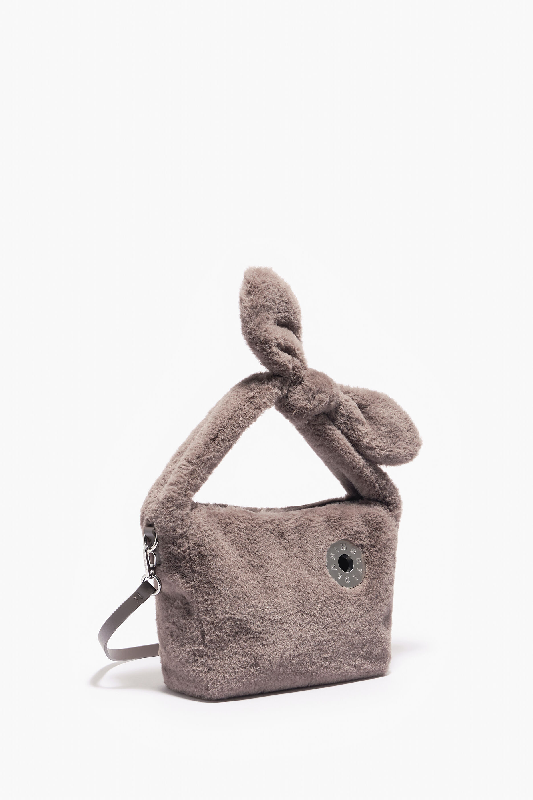 Bolsa Hobo tamanho P em pele cinza