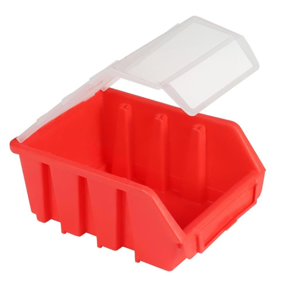 PROREGAL SuperSaver Set 5x Opbergdoos 2 met deksel HxBxD 7,5 x 11,6 x 16,1 cm Polypropyleen Rood