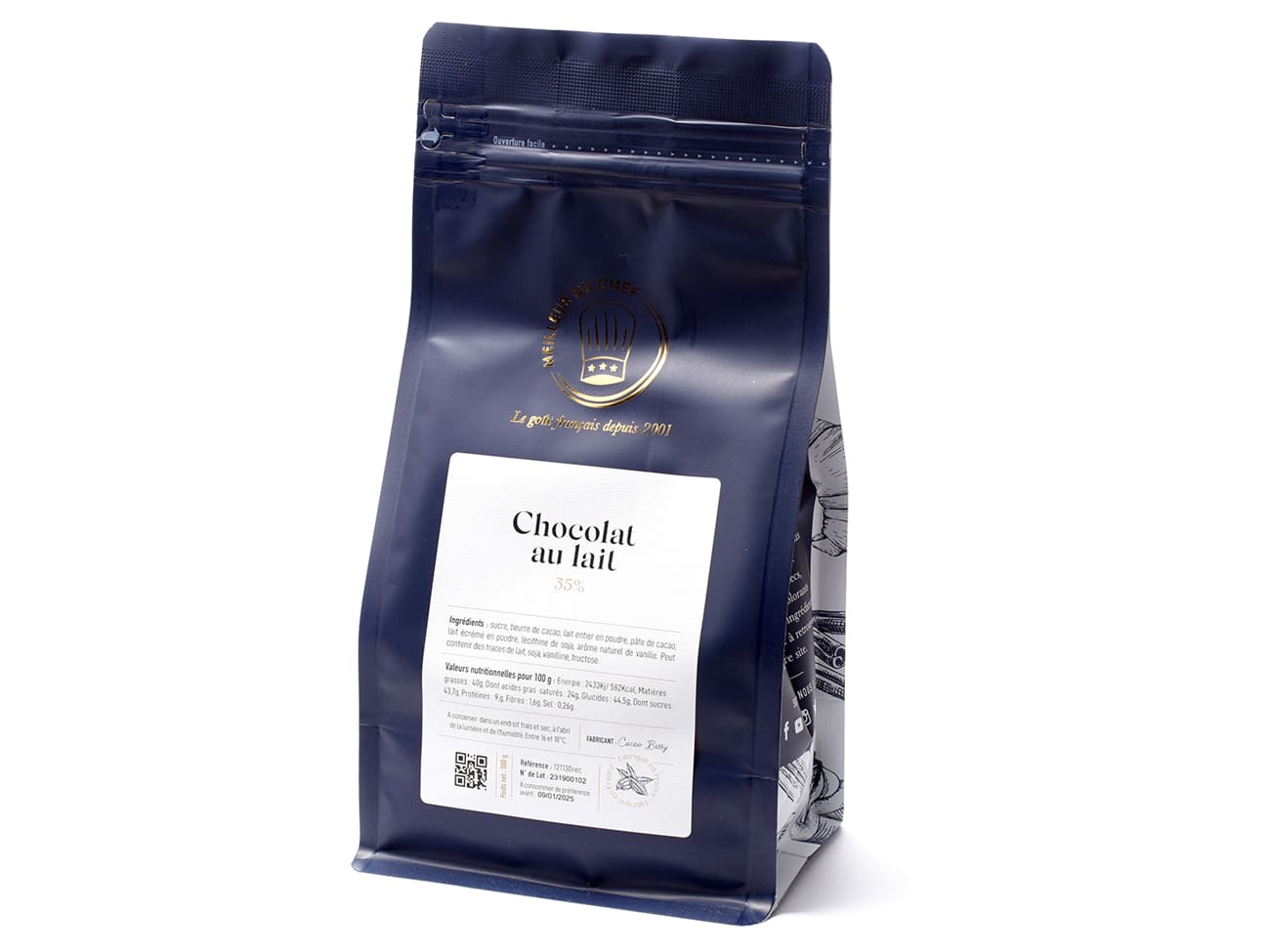 Chocolat au lait 35% - Lactée Barry Héritage - 500 g - Cacao Barry
