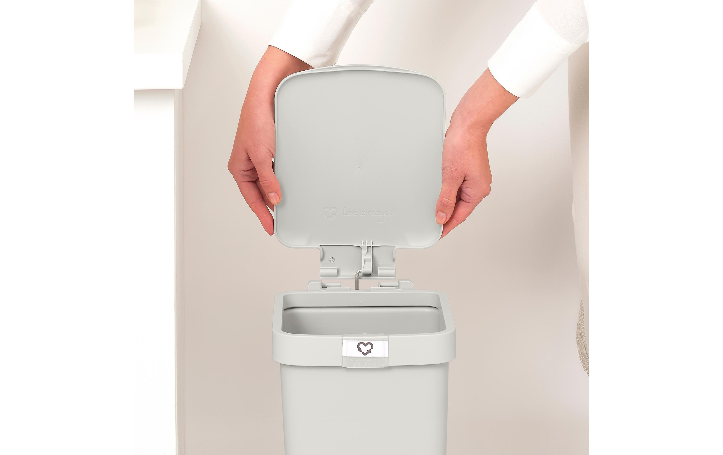 Recyclingbehälter StepUp 10 l, HellgrauTreteimer für Recyclingmaterialien