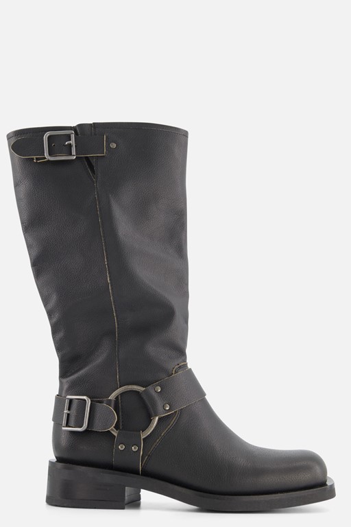 Ann Rocks Hoge Biker boots zwart Leer