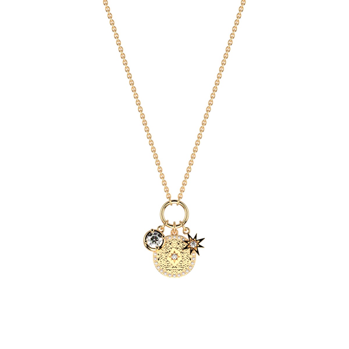 Collier Les Cadettes Birthstone AvrilPierre de naissance couleur blanc cristal
