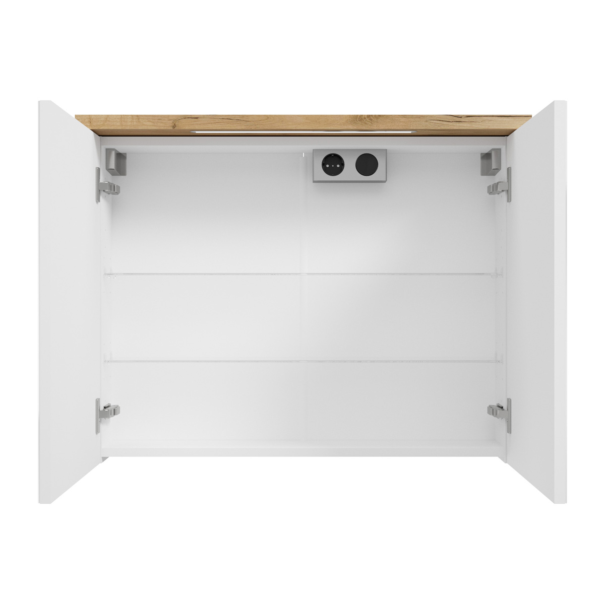 Fontana Grado spiegelkast met verlichting 80cm 2 deuren warm eiken