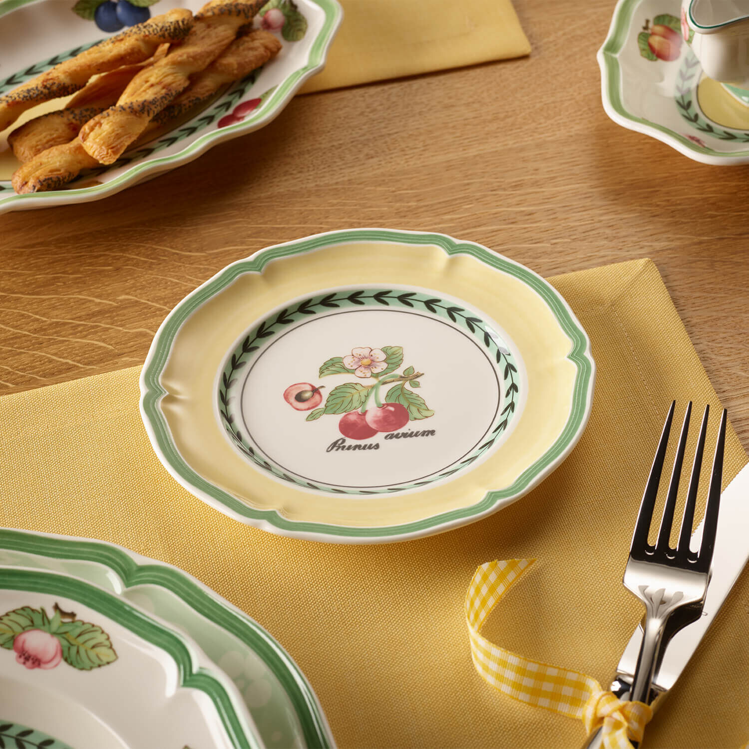 French Garden Bread plate Multi-colored, 6.9'', Premium Porcelain