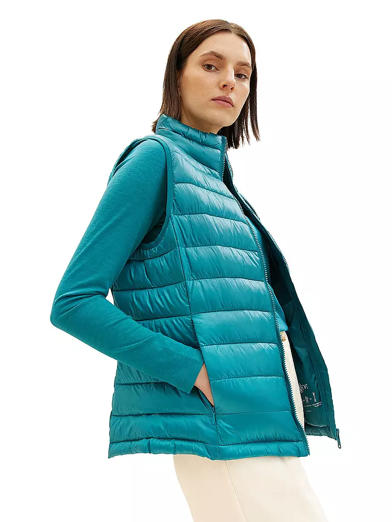 TOM TAILOR Steppgilet grün