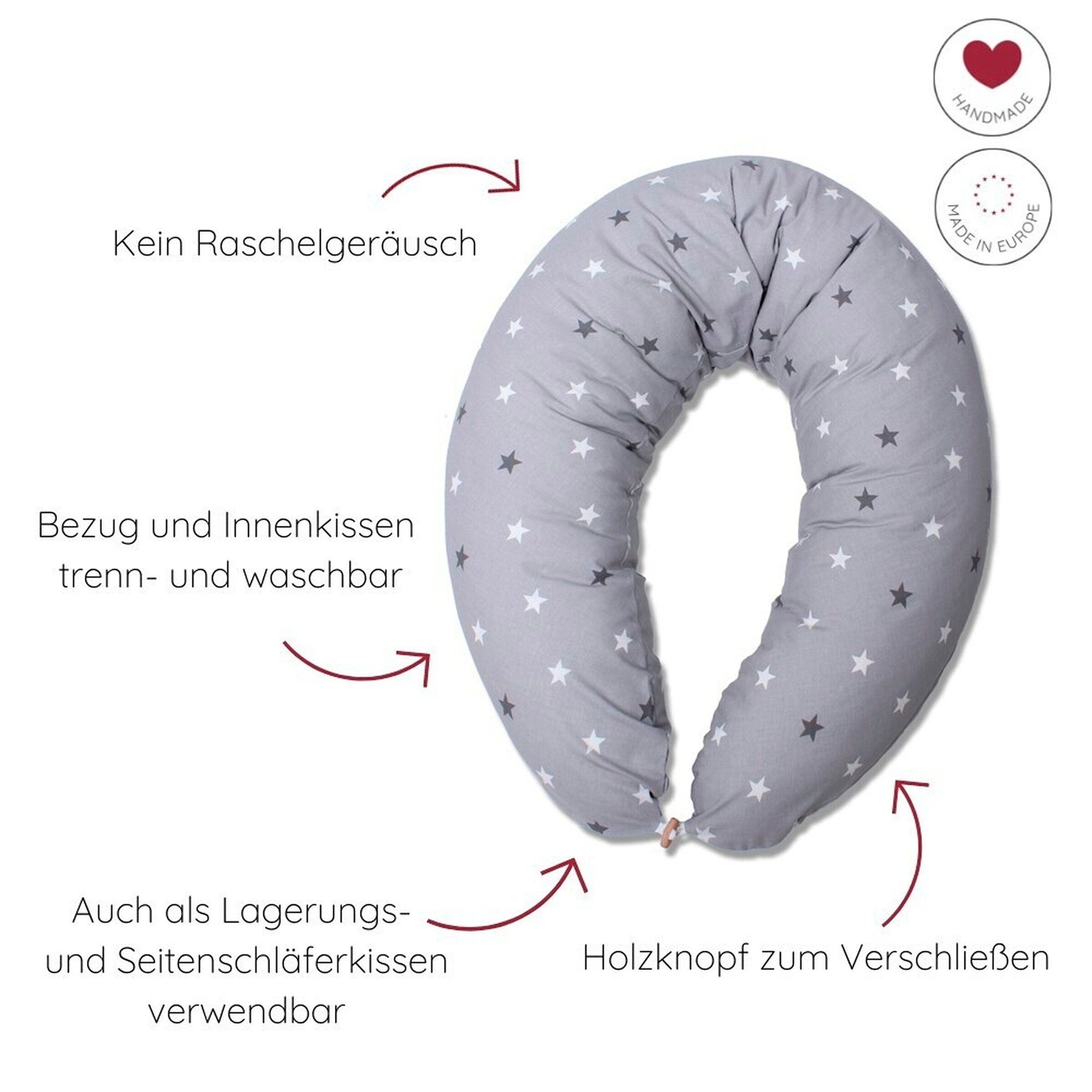 HOBEA-Germany Stillkissen in verschiedenen Farben anthrazit