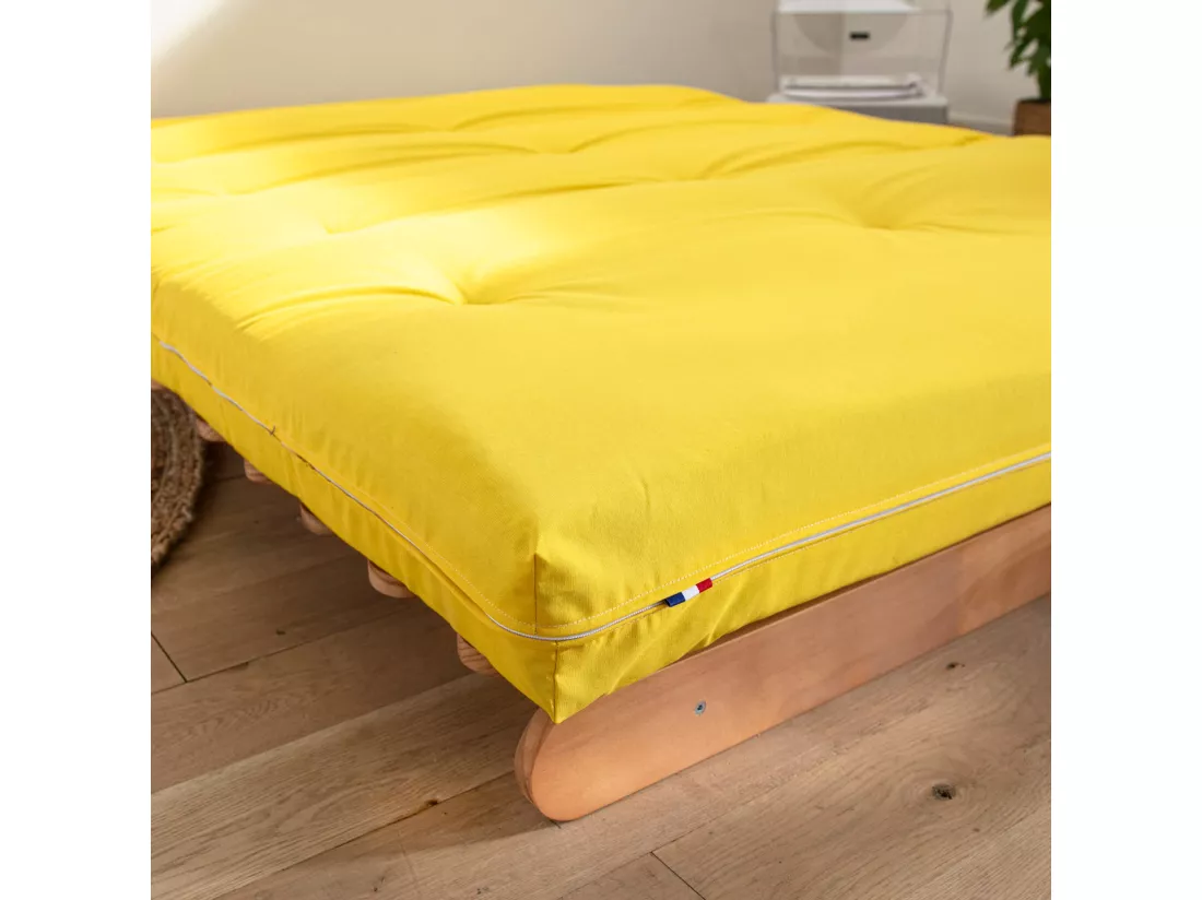 Matelas futon ocre en coton 90x190
