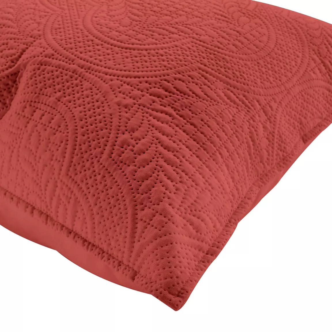 Housse de coussin carrée microfibre (60 x 60 cm) Romane Terracotta