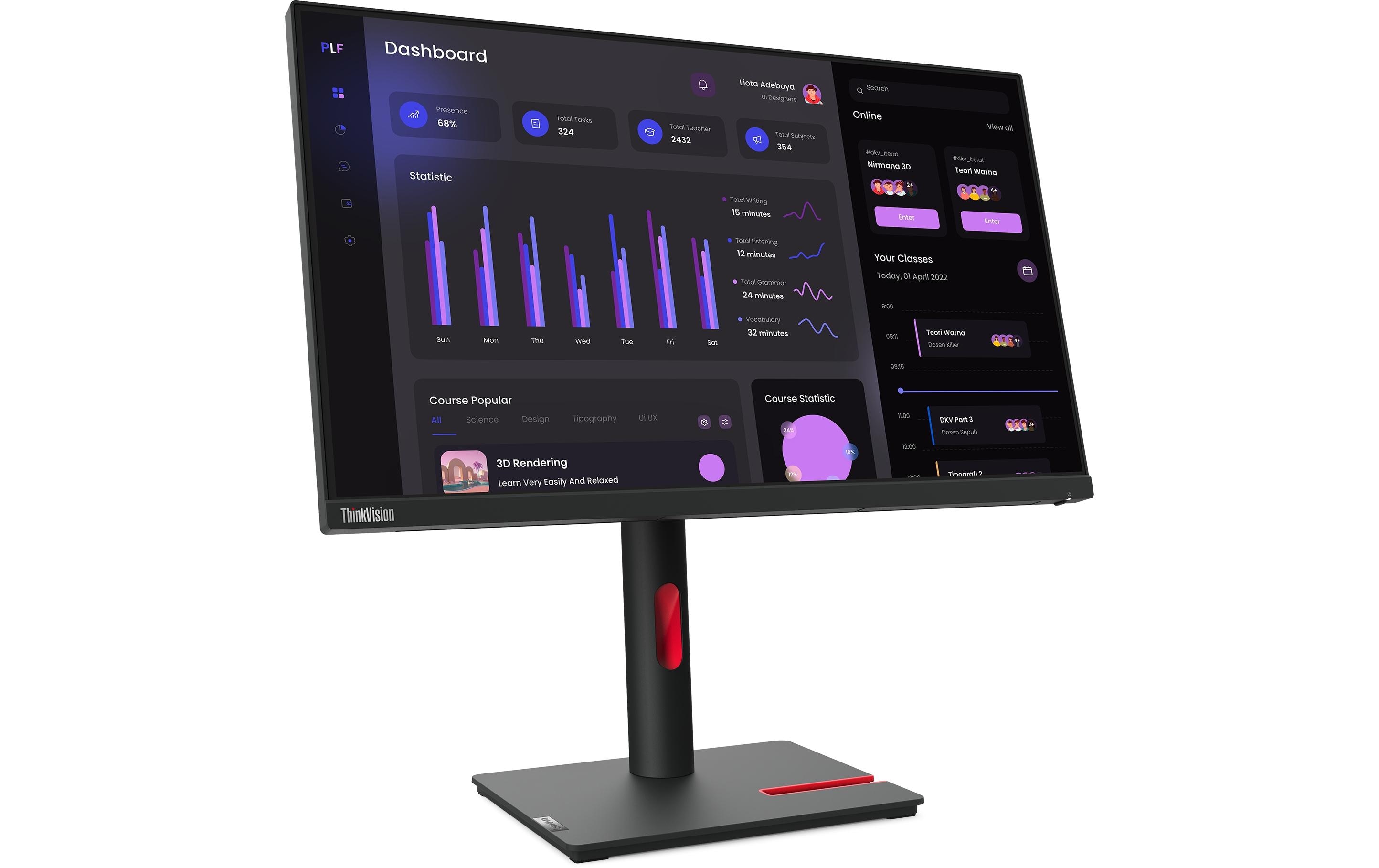 Monitor ThinkVision T24i-30<br>Ergonomischer 23.8