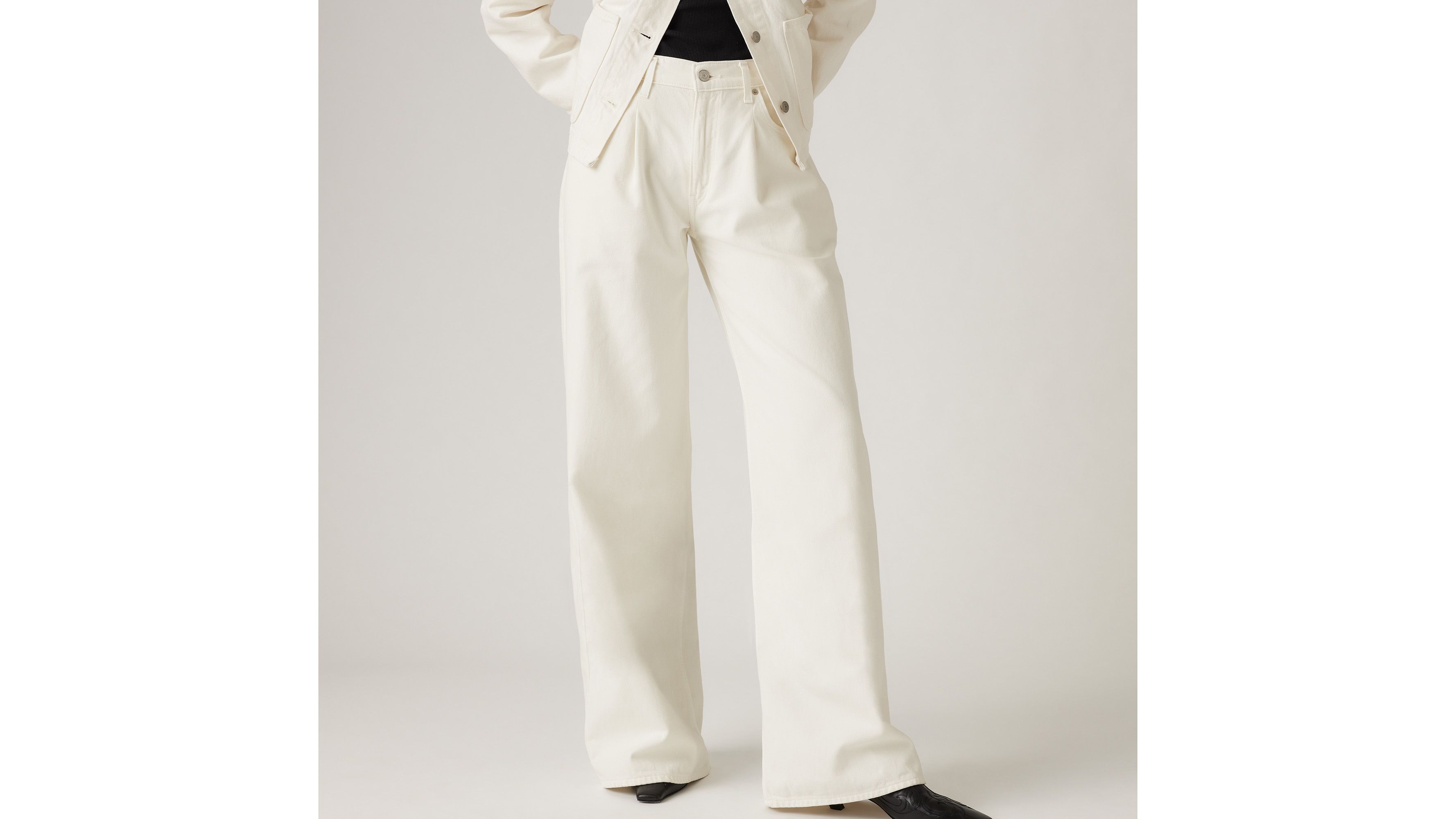 Jean Baggy Dad Wide Leg Lightweight - Serenity Now - Blanc