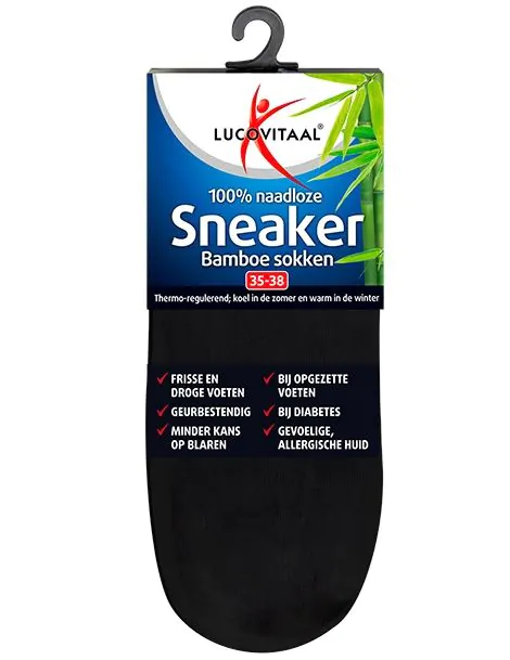 Bamboe Sneakersok Zwart 3 paar