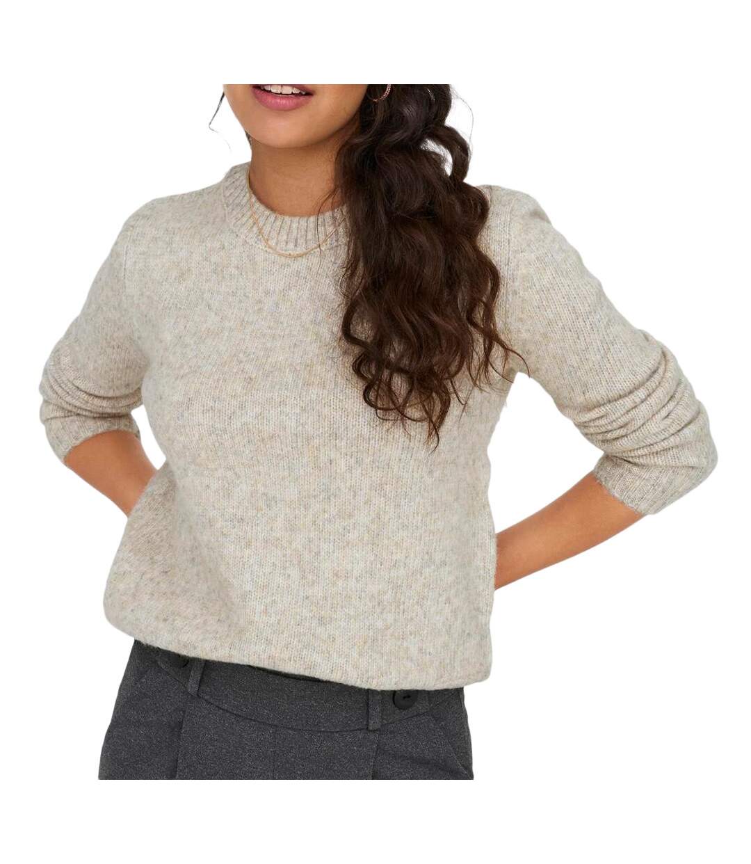 Pull Beige Foncé Femme JDY Silja